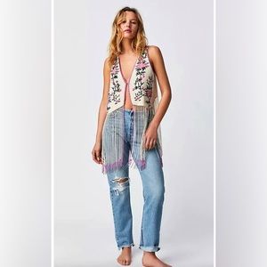 NWOT Free People x Agus Bendita Otis Vest - One Size Fully Beaded